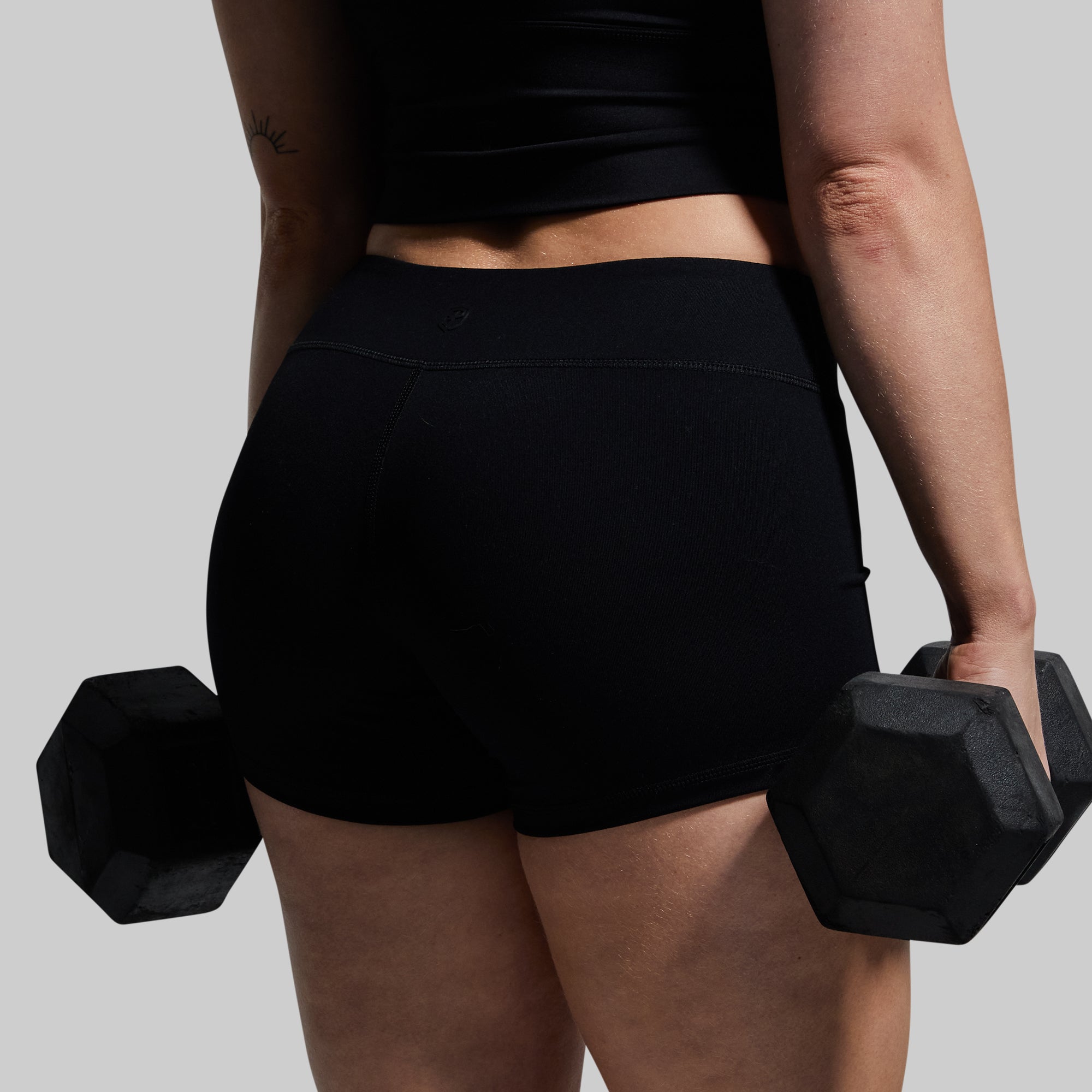 Renewed Vigor Booty Shorts 2.0 - High Waist Workout Shorts for Women, Black | Perfect for Gym, Yoga, Running & Fitness Training