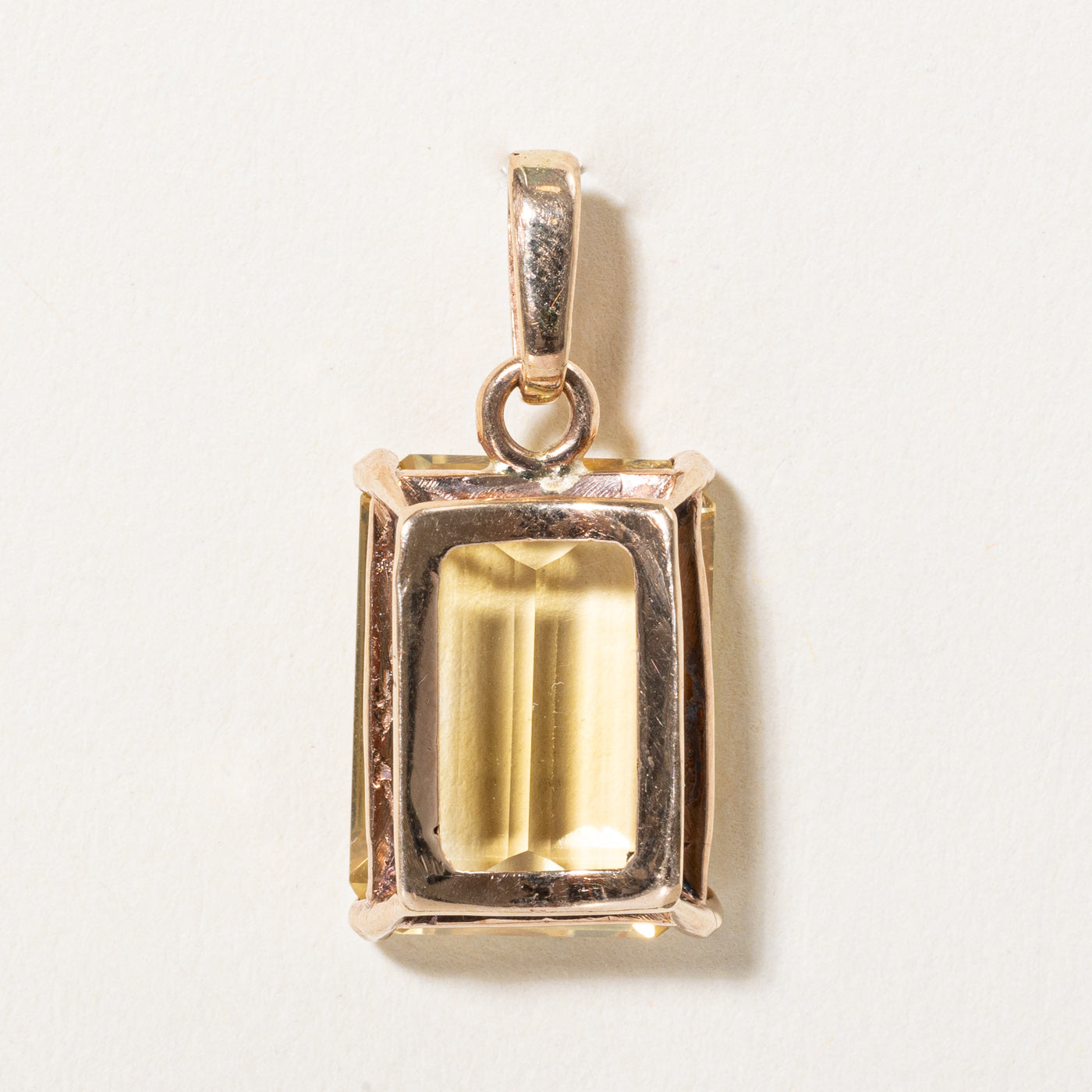 Rectangular Cut Citrine Pendant Necklace - 9.80 Carat Natural Citrine Gemstone Jewelry for Women | Elegant Gift for Birthday, Anniversary & Special Occasions