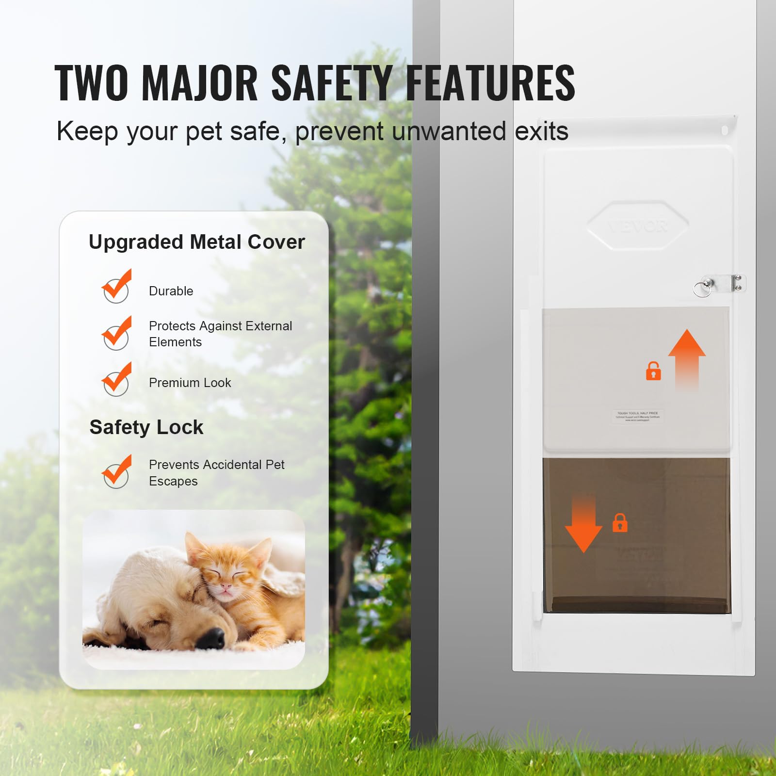 VEVOR Adjustable Dog Door for Sliding Glass Doors - 75 7/8