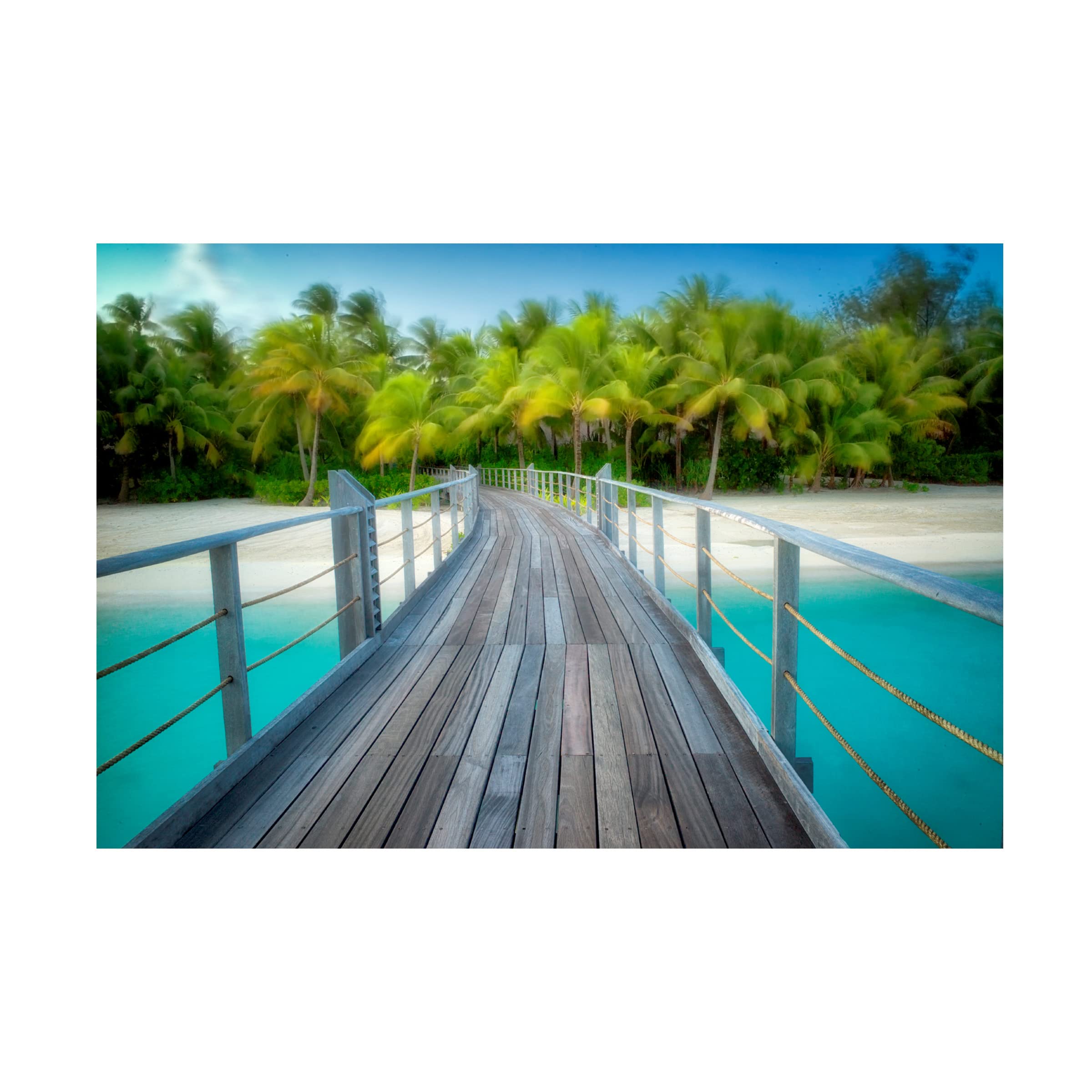 Dennis Frates 'Pier 6' Canvas Wall Art Print - Seascape Beach Decor for Living Room, Bedroom & Office - Trademark Fine Art Collection