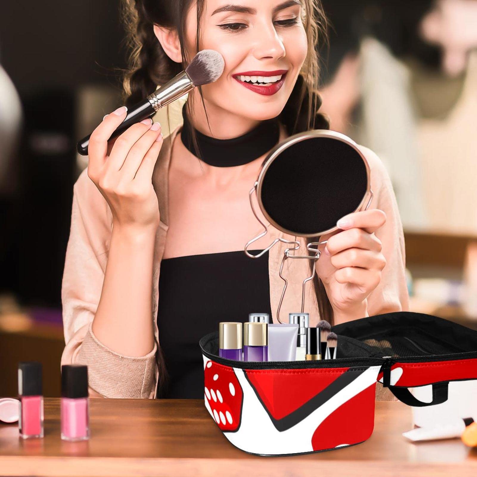 Portable Makeup Bag for Women - Travel Cosmetic Organizer with Zipper | Perfect for Travel & Daily Use