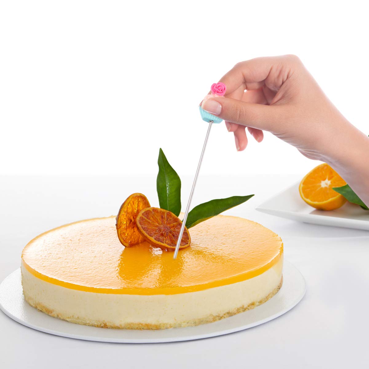 Hemoton 2-Pack Stainless Steel Cake Testers - Reusable Baking Needles for Cakes, Bread & Muffins | Perfect for DIY Baking, Pastry Testing & Dessert Making (Safflower Cake)