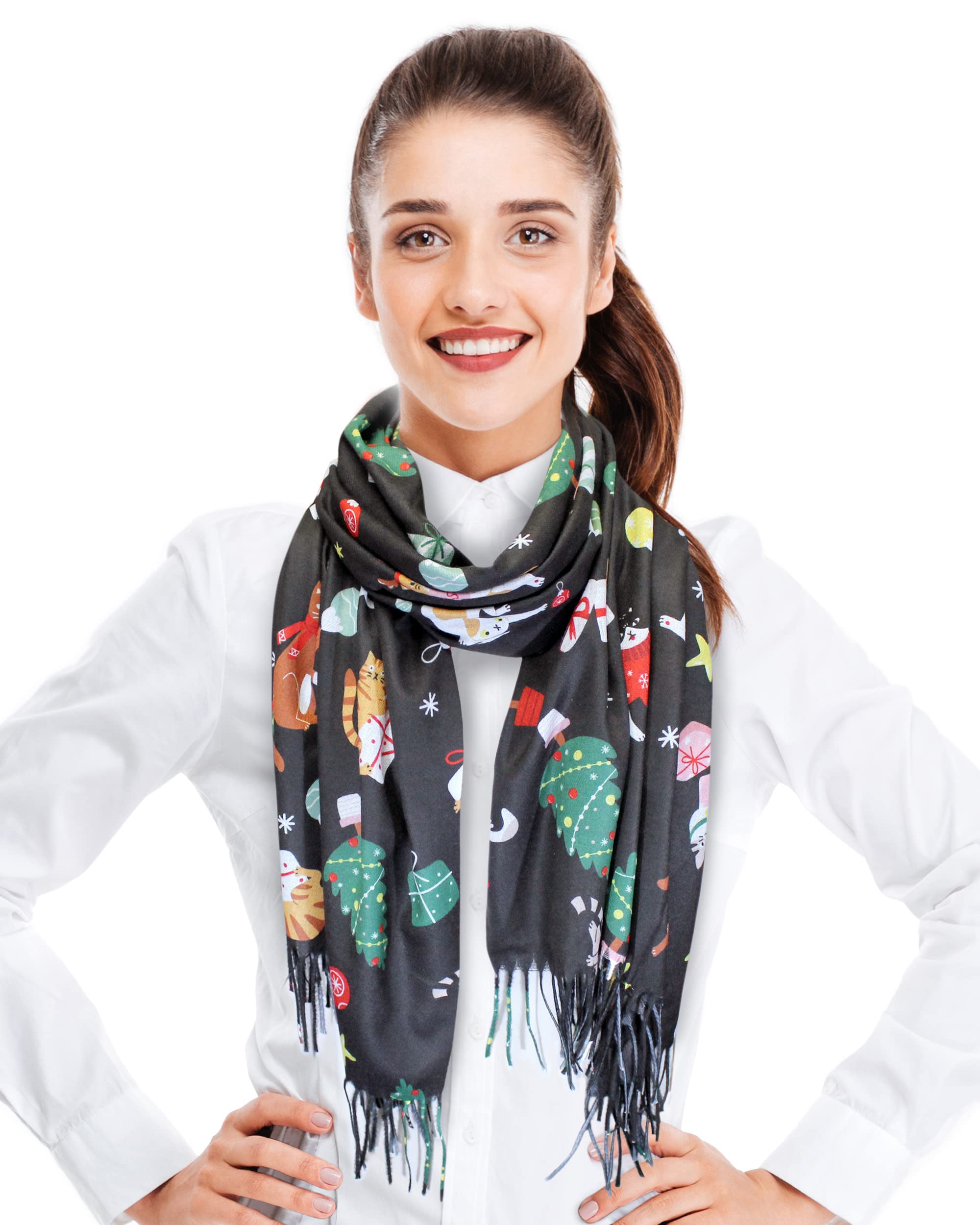 CBC Crown Christmas Dog Cat Scarf - Soft 25x75 Shawl for Pet Lovers