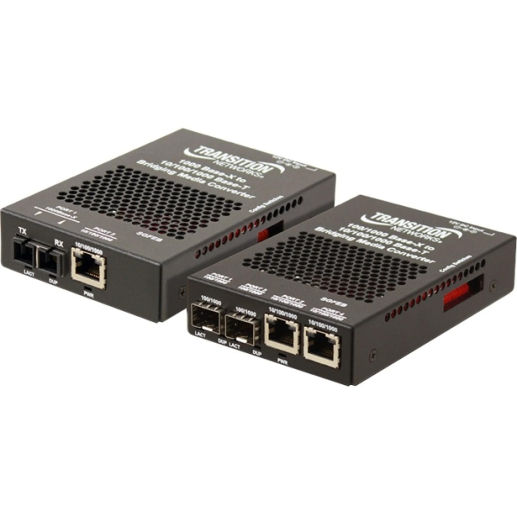 SGFEB1040-130-NA Stand-Alone Fiber Media Converter by Transition Networks - 10/100/1000Base-T to 1000Base-SX/LX - Ideal for Office Networks, Data Centers & Industrial Applications
