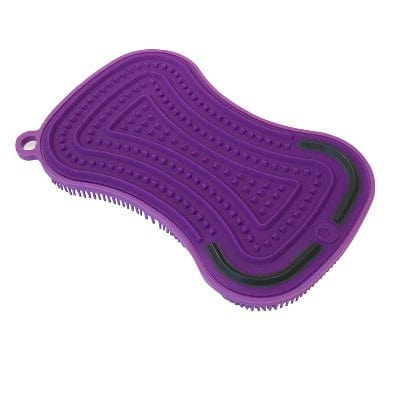 Kuhn Rikon Silicone Stay Clean 3-in-1 Scrubber - Dish Brush, Pot Scrubber & Bottle Cleaner for Kitchen, Camping & Travel