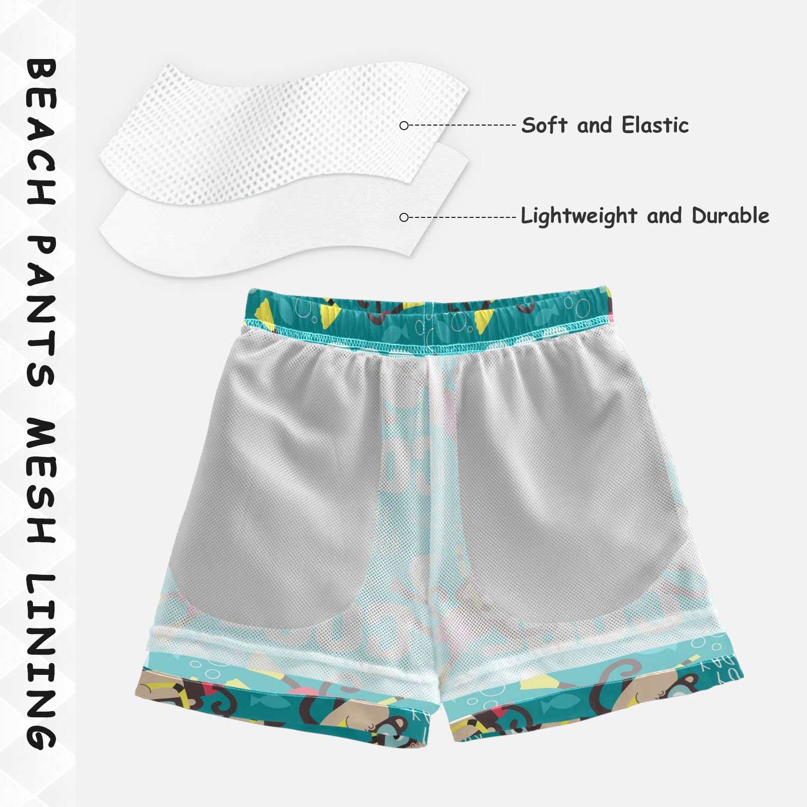 **Monkey Boys Swim Trunks - Quick Dry Toddler & Kids Swimwear with Adjustable Waist (2T-16) - Perfect for Beach, Pool & Summer Water Play**
