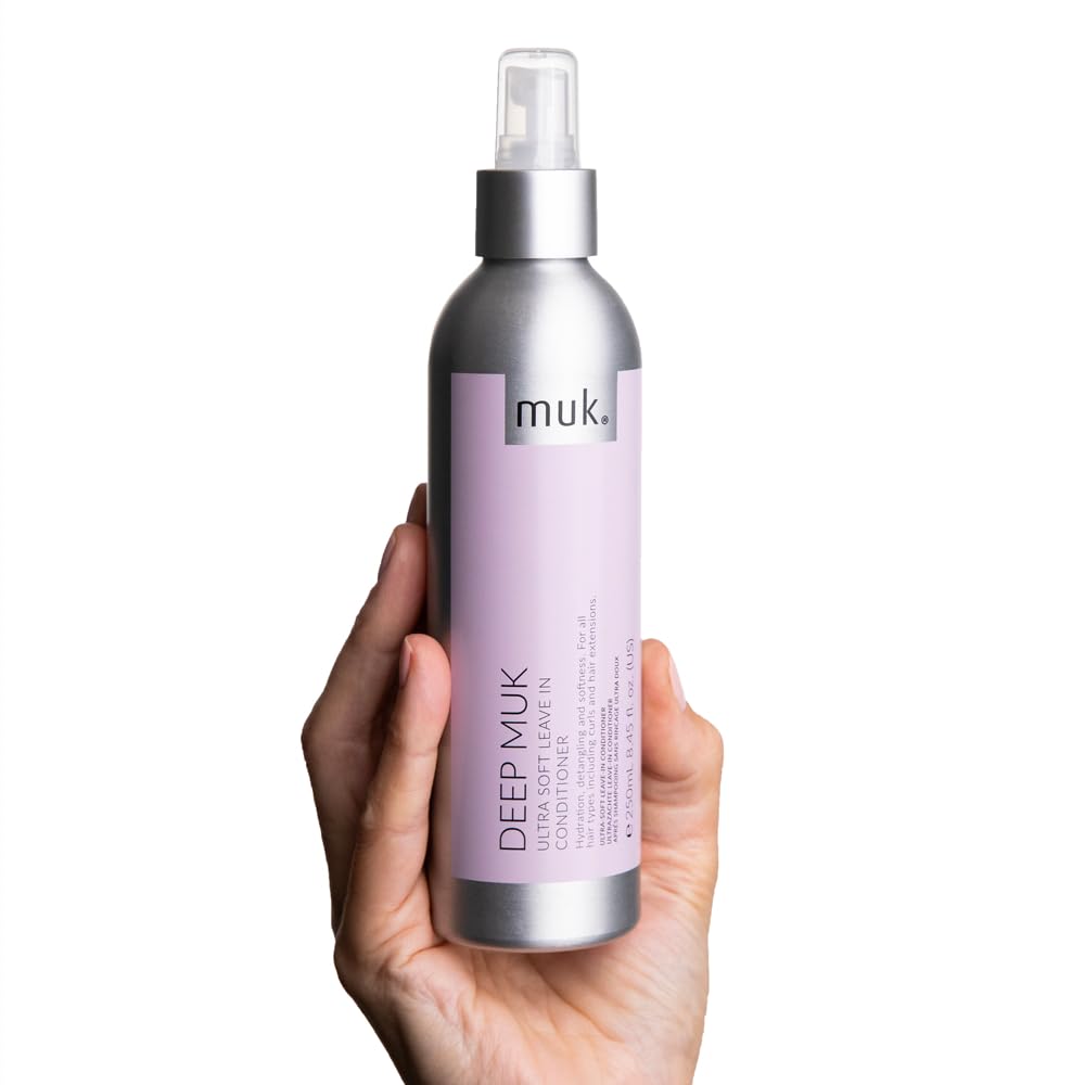 MUK. Haircare Deep Leave In Conditioner - 8.5 oz | Soft & Silky Detangling Spray for Dry, Damaged Hair | Perfect for Daily Use, Salon-Quality Results at Home