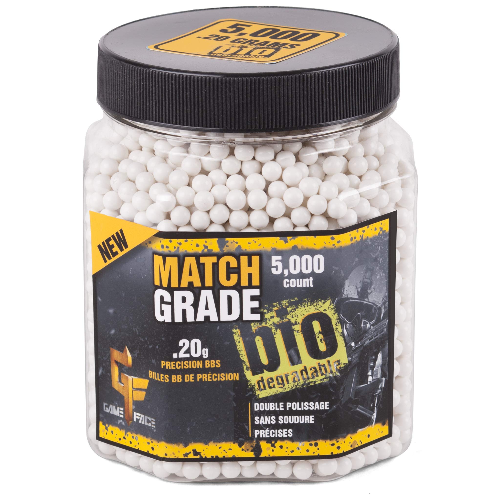 Match Grade .20g White Airsoft BBs - 5000 Count for Precision Shooting