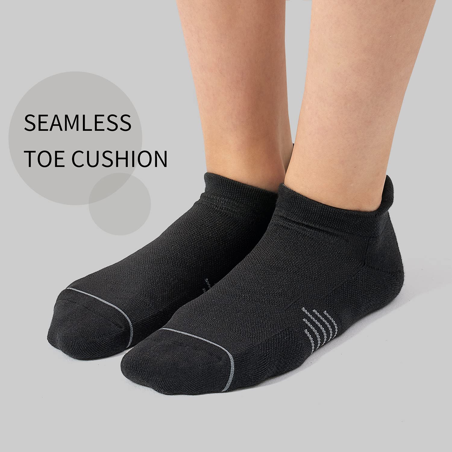 FITRELL 6 Pack Women's Cushioned Ankle Running Socks - Low Cut Athletic Socks for Jogging, Gym Workouts & Everyday Comfort