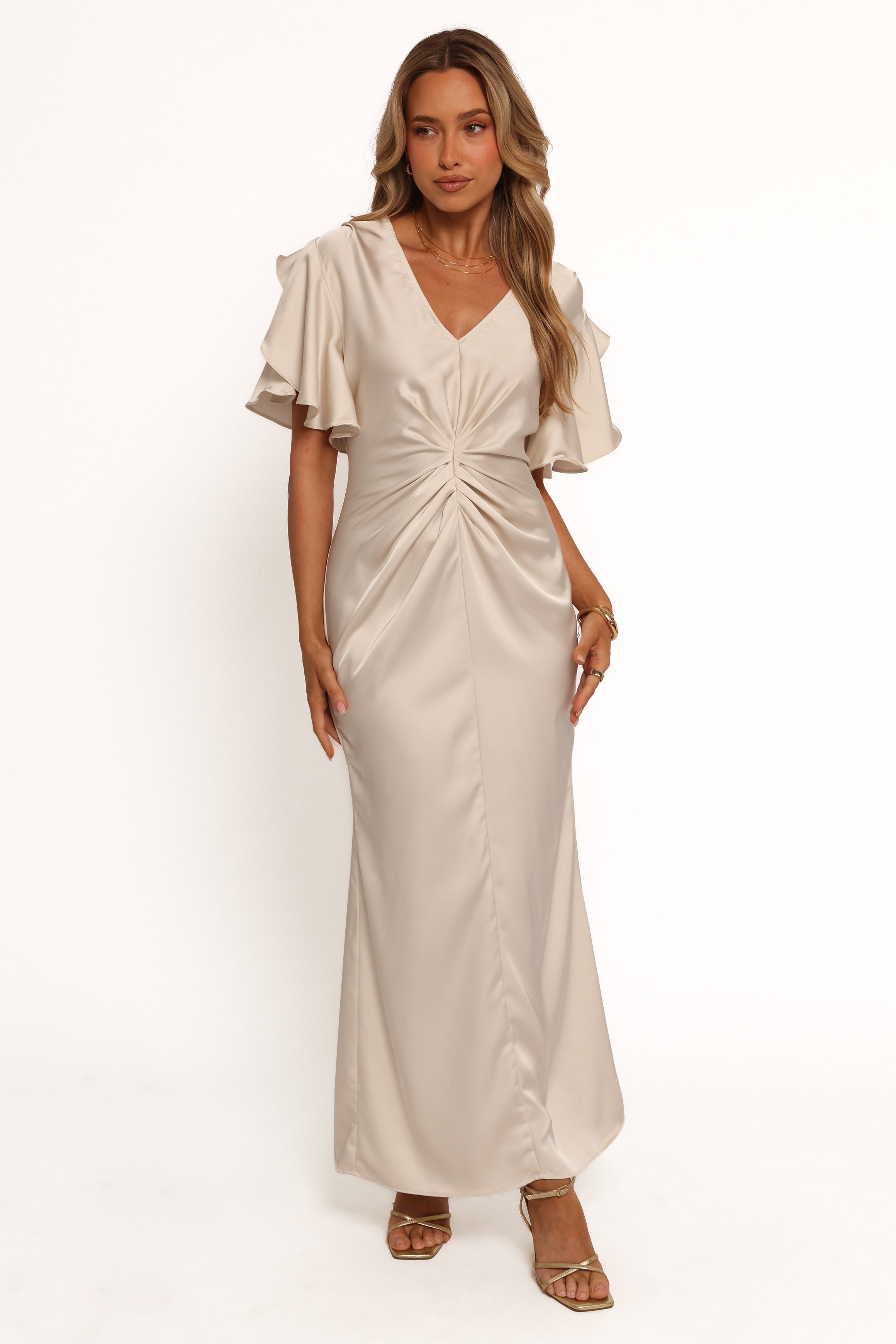Georgiana Maxi Dress for Women - Elegant Flowy Long Dress with V-Neck & Side Slits | Perfect for Weddings, Parties & Summer Vacations