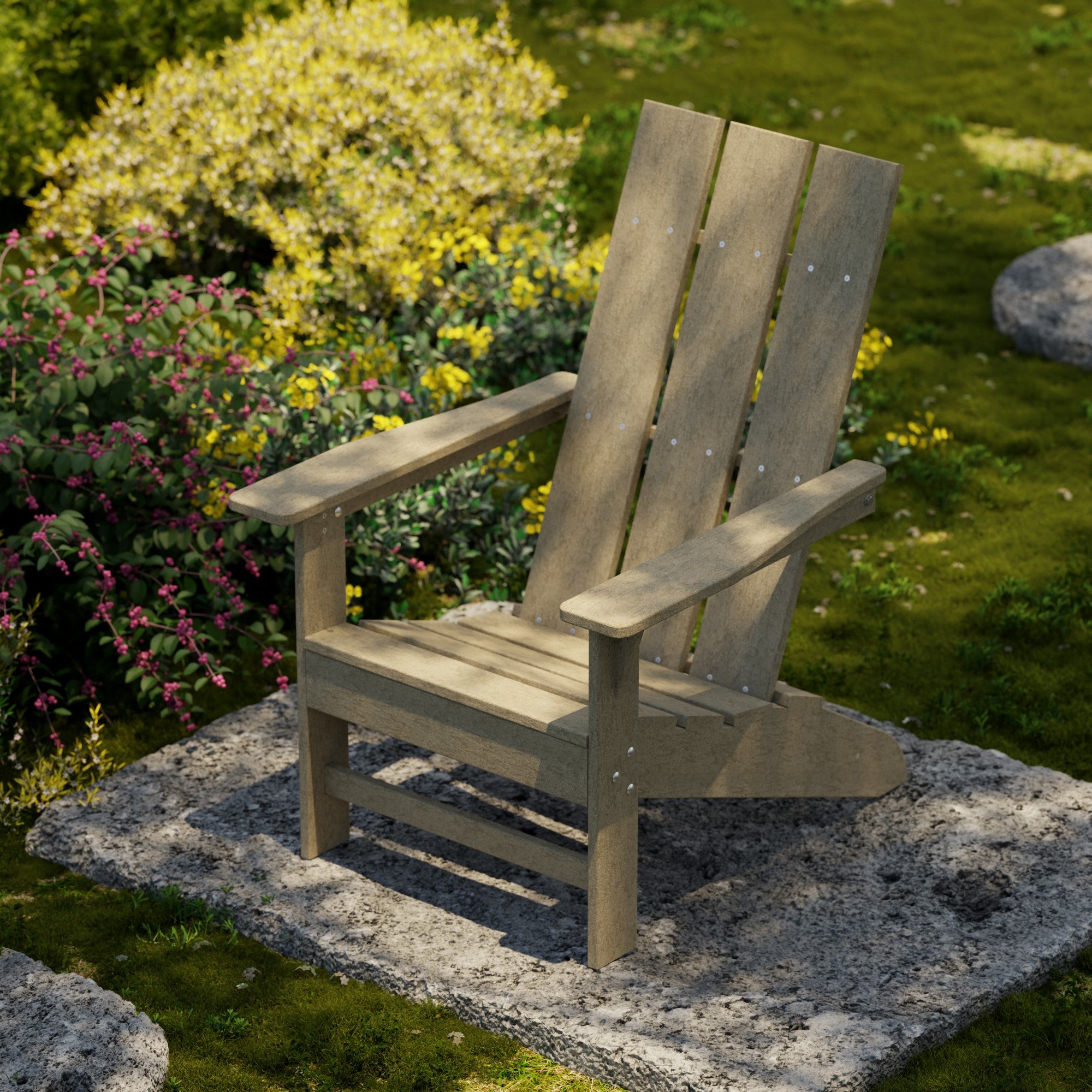 Freedom Modern Adirondack Chair - Weather-Resistant Outdoor Lounge Chair for Patio, Garden & Poolside Relaxation | Comfortable & Durable Polywood Furniture