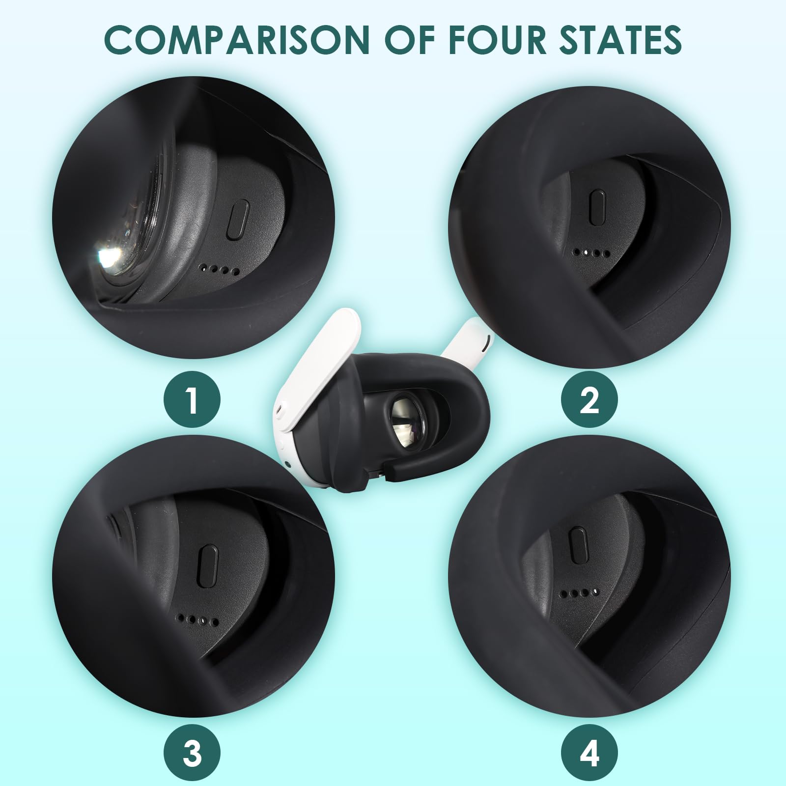 Premium VR Silicone Face Pad for Meta/Oculus Quest 3 - Sweatproof & Washable Face Cover, Lightproof Cushion Replacement Accessory - Perfect for Gaming, Fitness VR & Extended Play Sessions