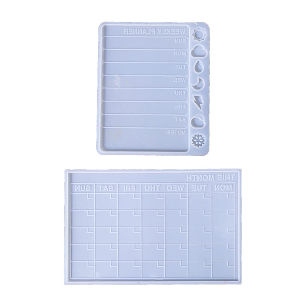 DIY Weekly & Monthly Planner Calendar Silicone Molds Kit for Epoxy Resin Crafts - Perfect for Home Decor, Scrapbooking & Gift Making
