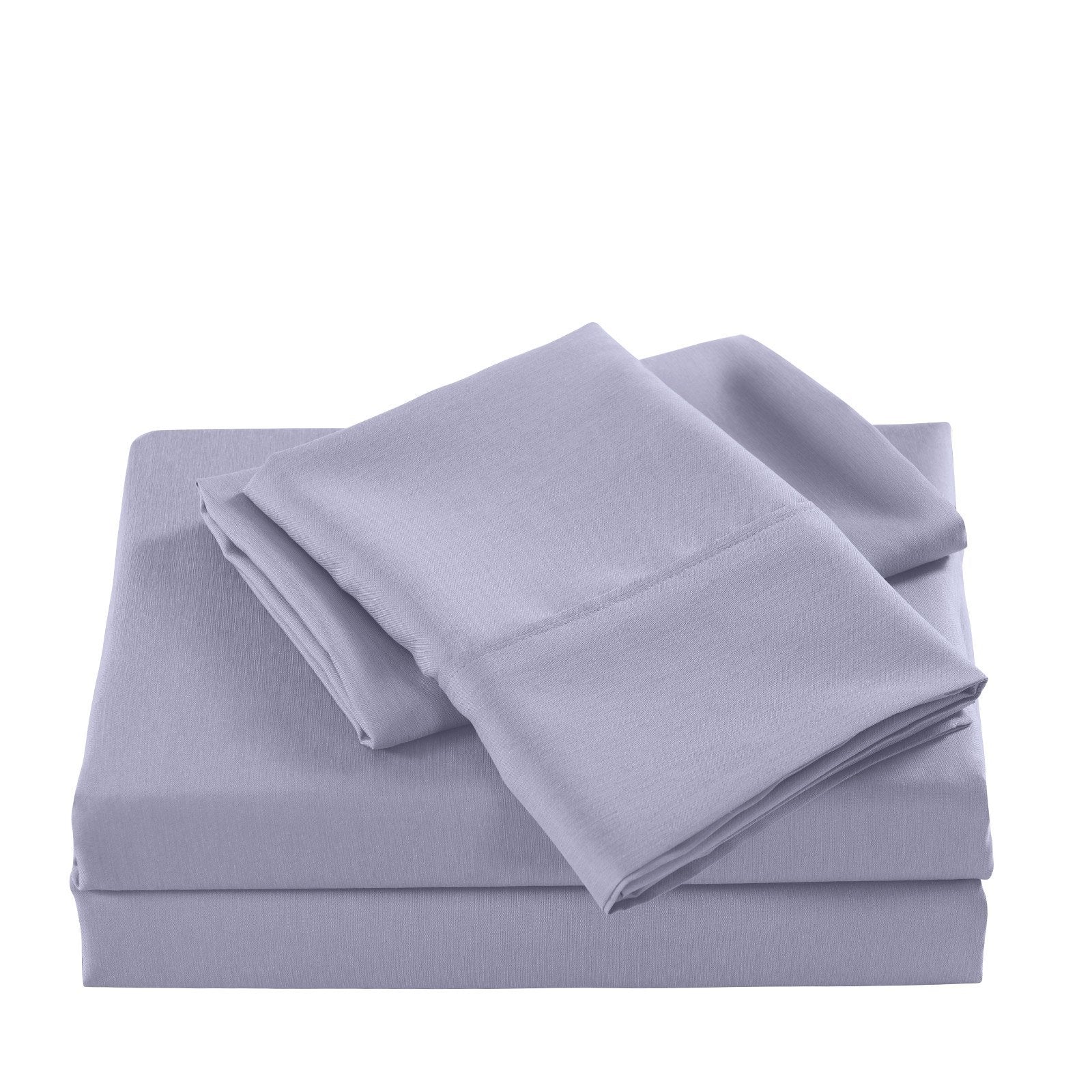 **2000 Thread Count Bamboo Cooling Sheet Set - Ultra Soft King Size Bed Sheets in Lilac Grey | Breathable & Temperature Regulating for Hot Sleepers | Perfect for Summer & All-Season Comfort**