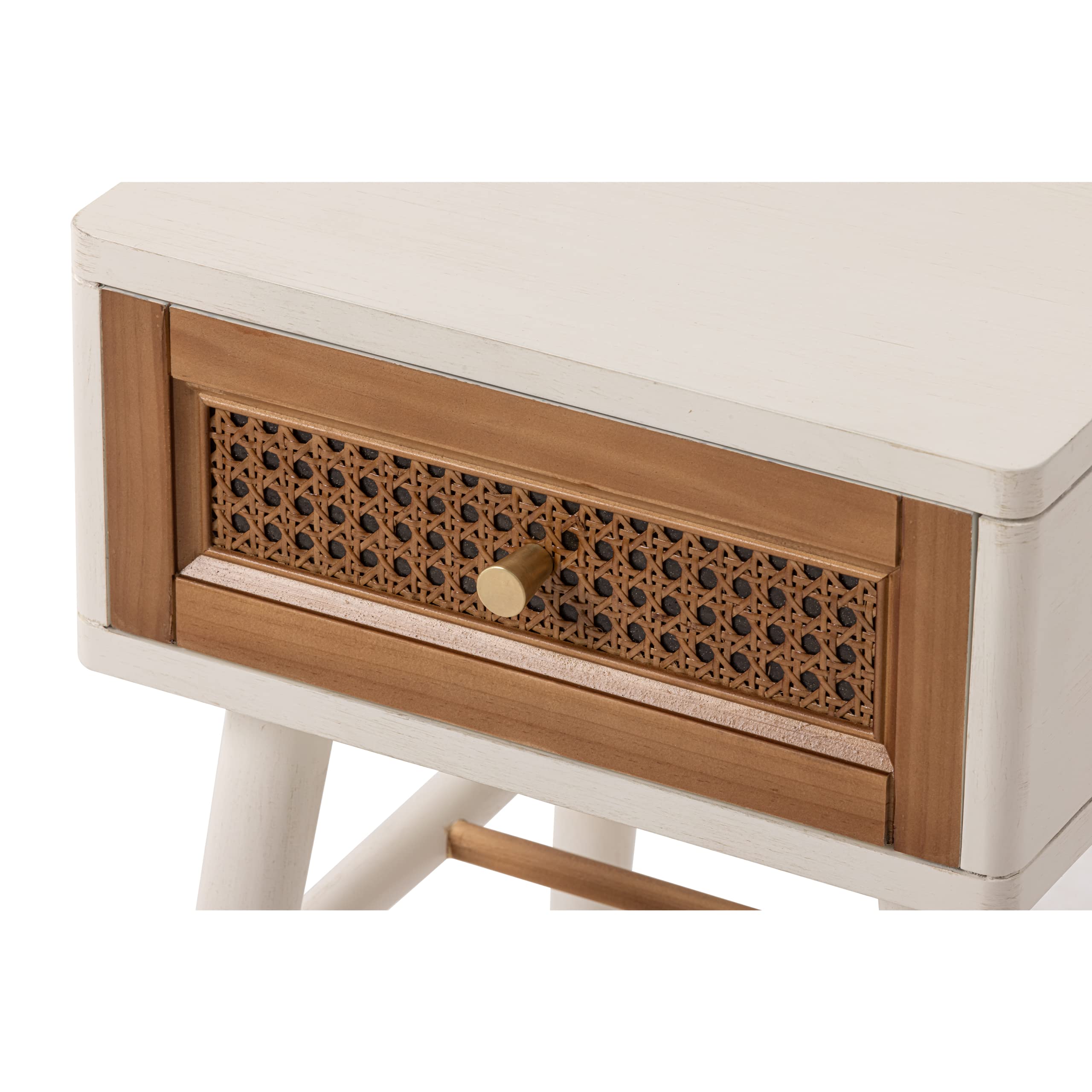 Fully-Assembled Modern Farmhouse Nightstand with Drawer - Distressed White End Table for Bedroom & Living Room | Rustic Home Decor Accent Furniture