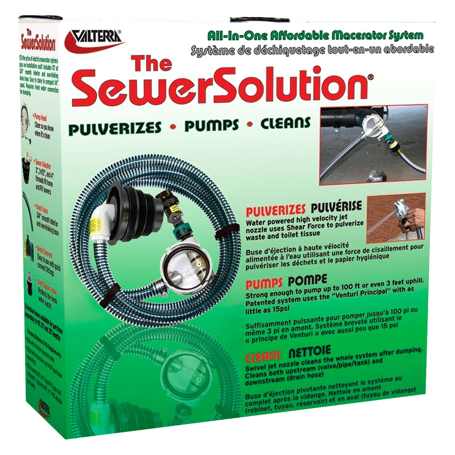 Valterra SS01 RV Sewer Solution Drainage Kit - 10ft Heavy Duty Sewer Hose with Fittings & Accessories | Perfect for RV Camping, Travel Trailers & Motorhome Waste Management