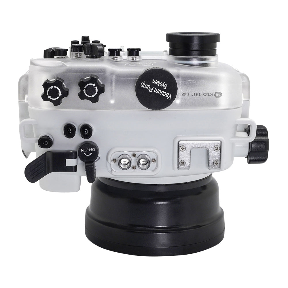 SeaFrogs 60M/195FT Waterproof Housing for Sony A6xxx Series - Aluminum Pistol Grip & 6 Dry Dome Port (White) - Surfing Photography Edition GEN 3 - Perfect for Underwater Photography, Scuba Diving, and Surfing Adventures