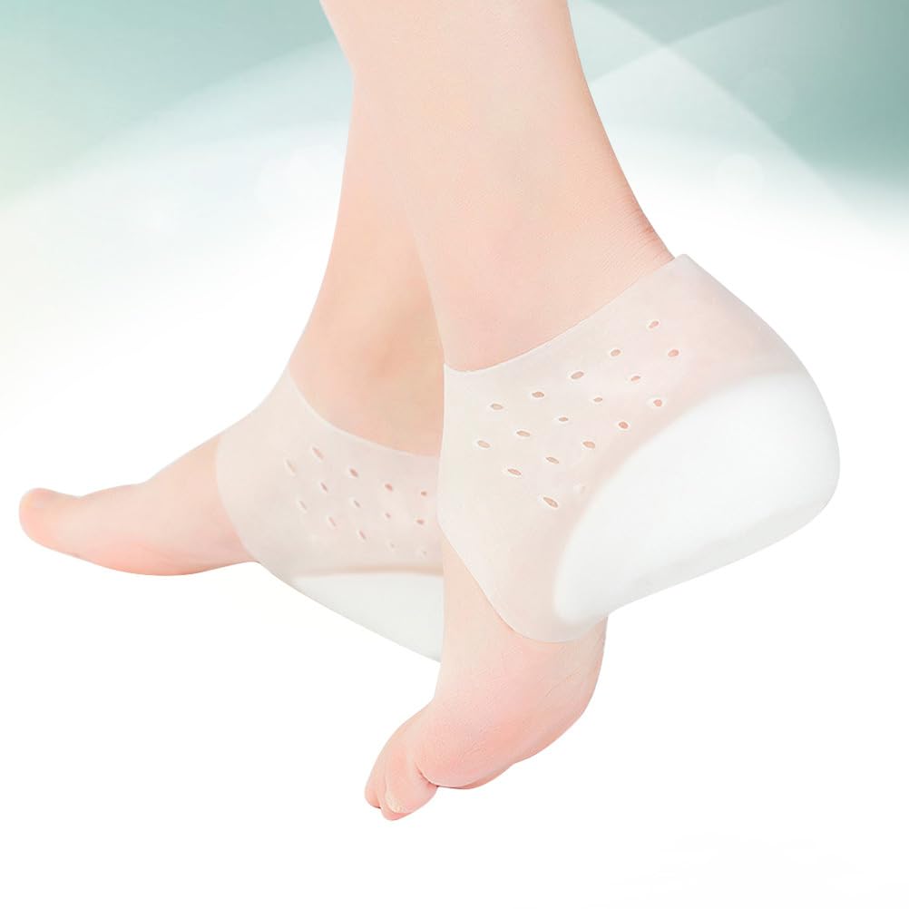 HEALLILY 1 Pair Silicone Shoe Lifting Insoles - Invisible Height Boost Inserts for Men & Women - Comfortable Heel Lift Cup Pads for Sneakers, Dress Shoes & Boots - Perfect for Work, Dating & Special Occasions