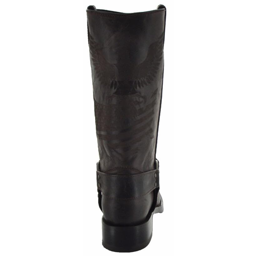 **Soto Men's Genuine Leather Harness Cowboy Boots - Black Western Boots H50021 (Size 9) - Perfect for Rodeo, Country Dancing & Casual Wear**