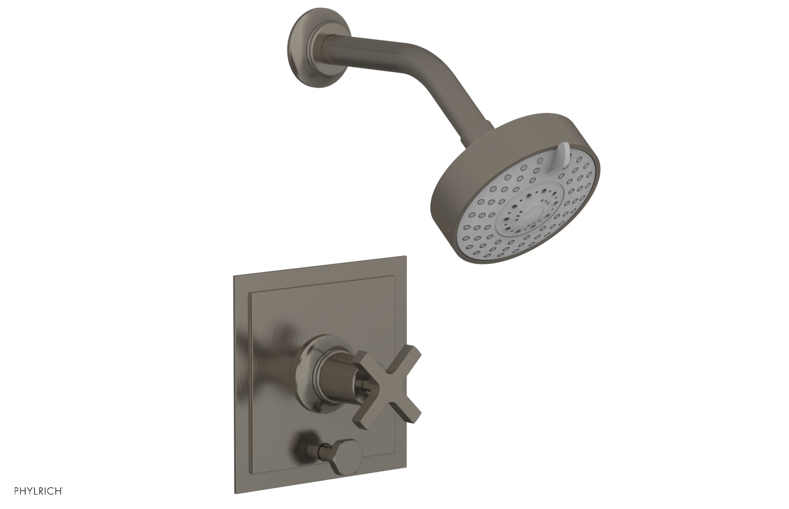 HEX MODERN Pressure Balance Shower and Diverter Set - Cross Handle Design (No Spout Included) - Perfect for Bathroom Renovation and Modern Home Upgrade