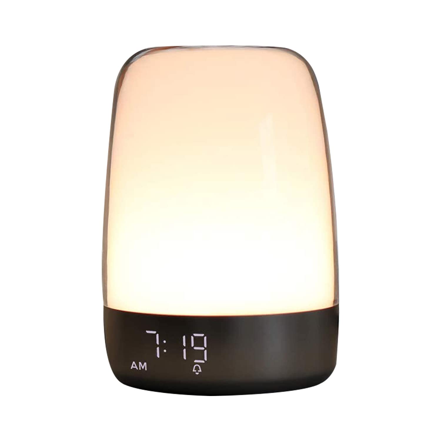 Glakyur Sunrise Wake Up Alarm Clock with 5 Color Changing Night Light, Auto Color Shift, Timer & Snooze Function - Perfect for Bedroom, Kids Room & Gentle Morning Wake-Ups