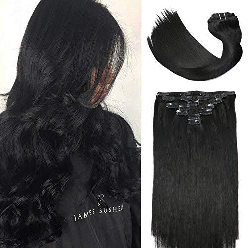 Premium 9A Brazilian Clip-In Human Hair Extensions - 7pcs Double Weft for Instant Volume & Length | Perfect for Weddings, Parties & Everyday Styling