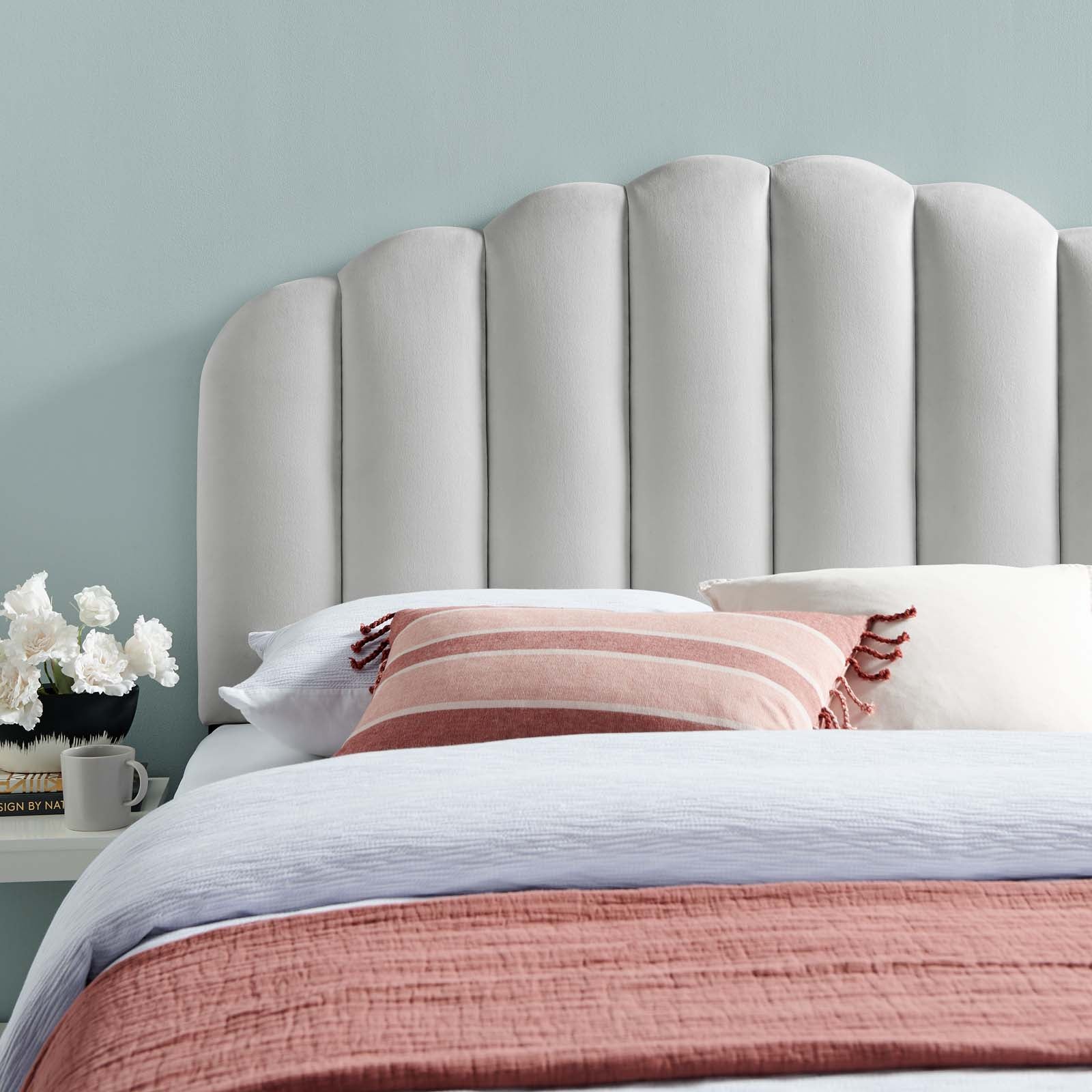 Luxury Velvet Upholstered Headboard - Queen Size Bed Frame with Tufted Design for Modern Bedroom Decor | Perfect for Master Bedroom, Guest Room & Hotel Styling