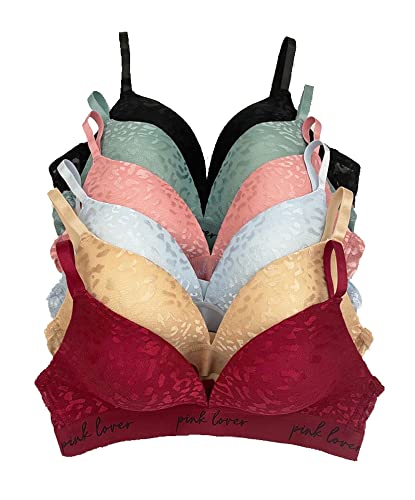 Iheyi 6-Pack Wireless Bras for Women - Full Cup, Seamless, Padded, Wire-Free Comfort Bra - A/B/C/D Sizes - Perfect for Everyday Wear, Yoga & Lounge