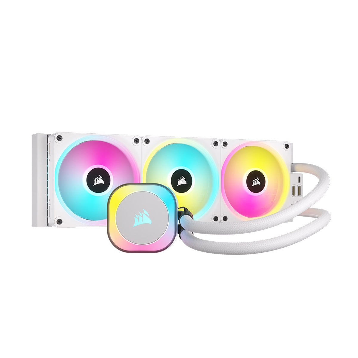 Corsair iCUE LINK H150i RGB White 360mm AIO Liquid CPU Cooler - High Performance Water Cooling System for Gaming PC & Workstation - Perfect for Overclocking & Silent Operation
