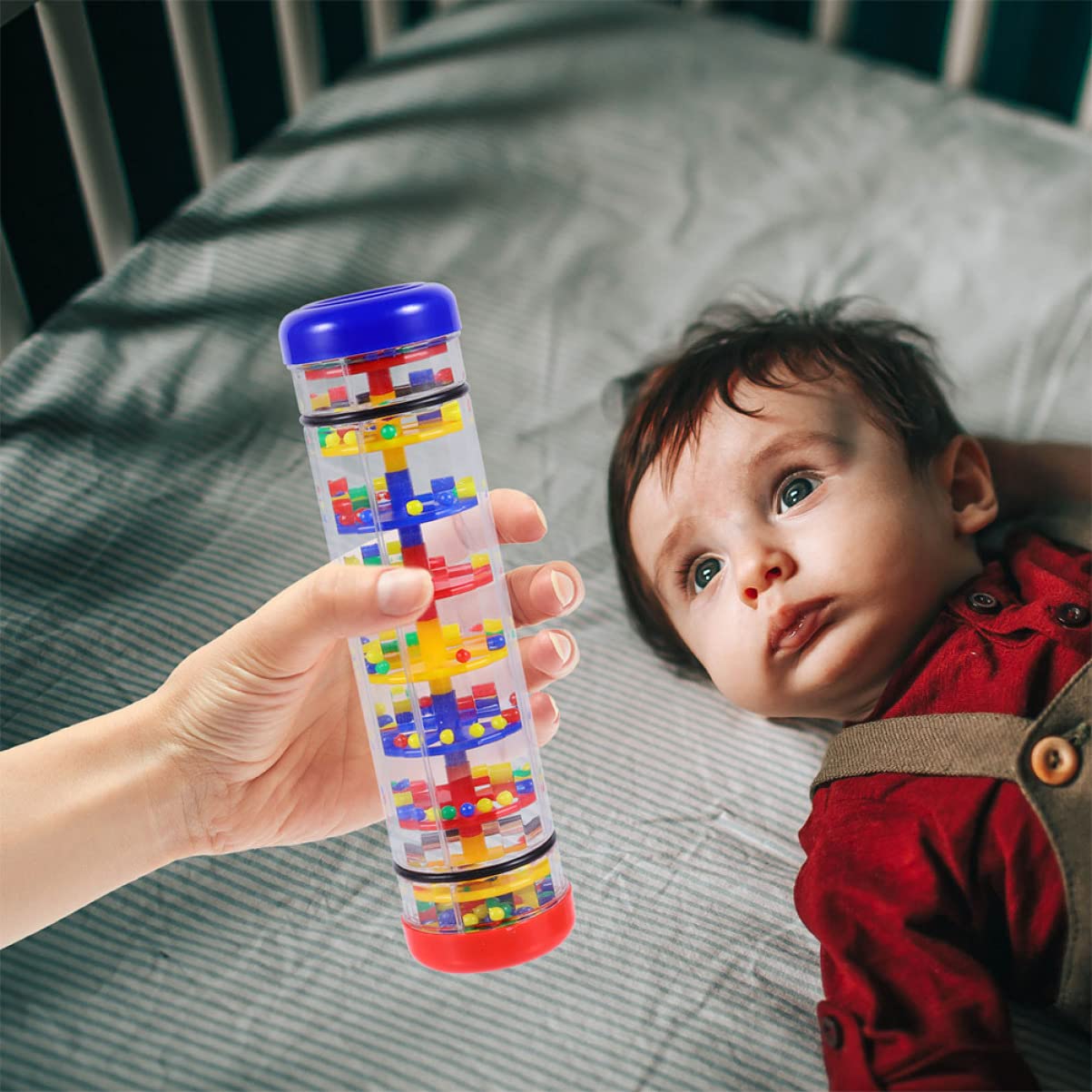 Toyvian 2-Piece Rainmaker Rattle Set - Musical Baby Toys for Early Education & Sensory Development | Perfect for Preschool Learning, Toddler Playtime & Montessori Activities