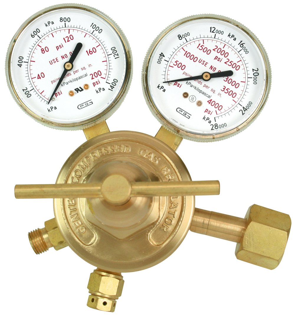 Gentec 853X-125 Medium/Heavy Duty Single Stage Oxygen Regulator - High Flow Gas Pressure Control for Welding, Medical & Industrial Applications