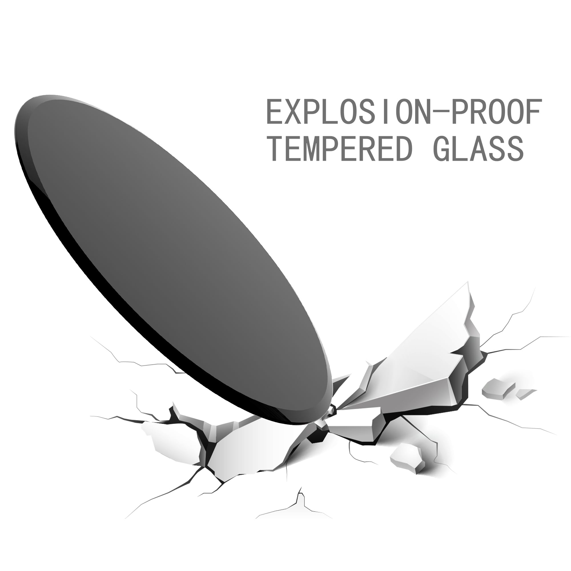 38.6 Inch Round Tempered Glass Table Top - 2/5 Inch Thick Black Glass with Beveled Polished Edge - Perfect for Dining Tables, Coffee Tables, and Modern Home Decor