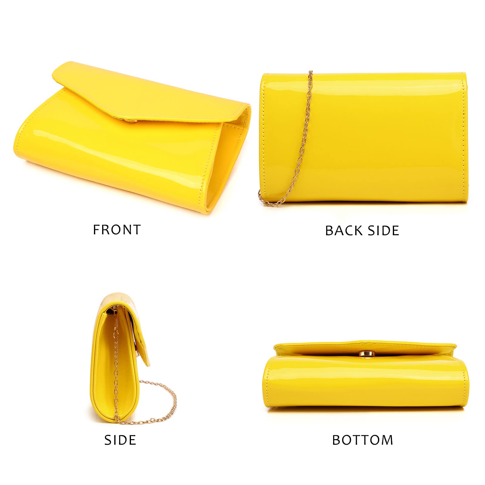 Elegant Women's Patent Leather Clutch Purse - Wedding, Prom & Evening Bag for Formal Occasions | Perfect for Parties, Dinners & Special Events