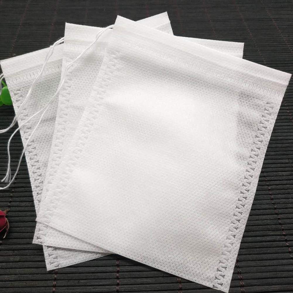 100Pcs Disposable Tea Filter Bags - 5cm Empty Cotton Drawstring Tea Bags for Loose Leaf Tea, Herbs & Spices | Perfect for Home Brewing, Iced Tea & DIY Tea Blends