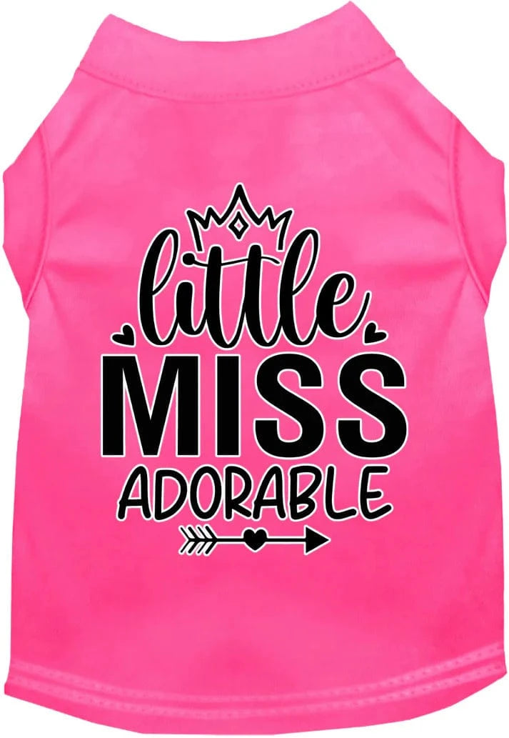 Lil' Miss Adorable Pet Shirt - Cute Dog Cat Puppy Kitten Apparel for Small Breeds - Perfect for Pet Parties, Photo Shoots & Daily Walks