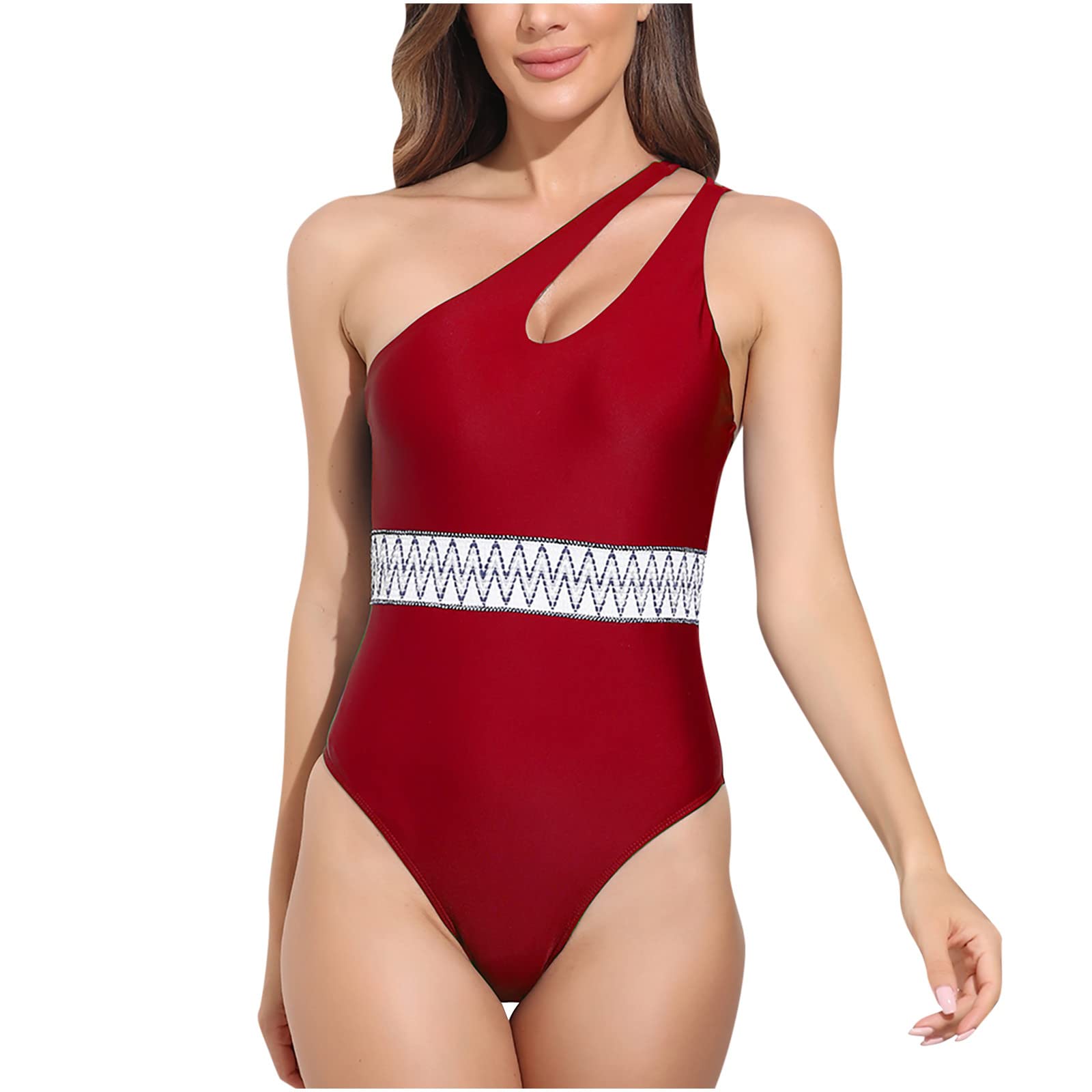 FengLS Women's One-Piece Swimsuit - Sexy Slim Bathing Suit with Chest Pads & No Underwire for Summer Beach, Pool, Vacation & Water Sports