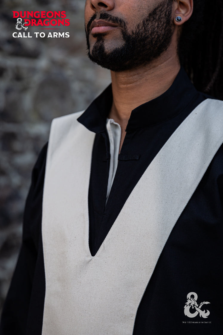 Dungeons & Dragons Wizard Robe - Black & Natural Costume for Cosplay, LARP & Fantasy Roleplaying | Perfect for Halloween, Renaissance Fairs & D&D Game Nights