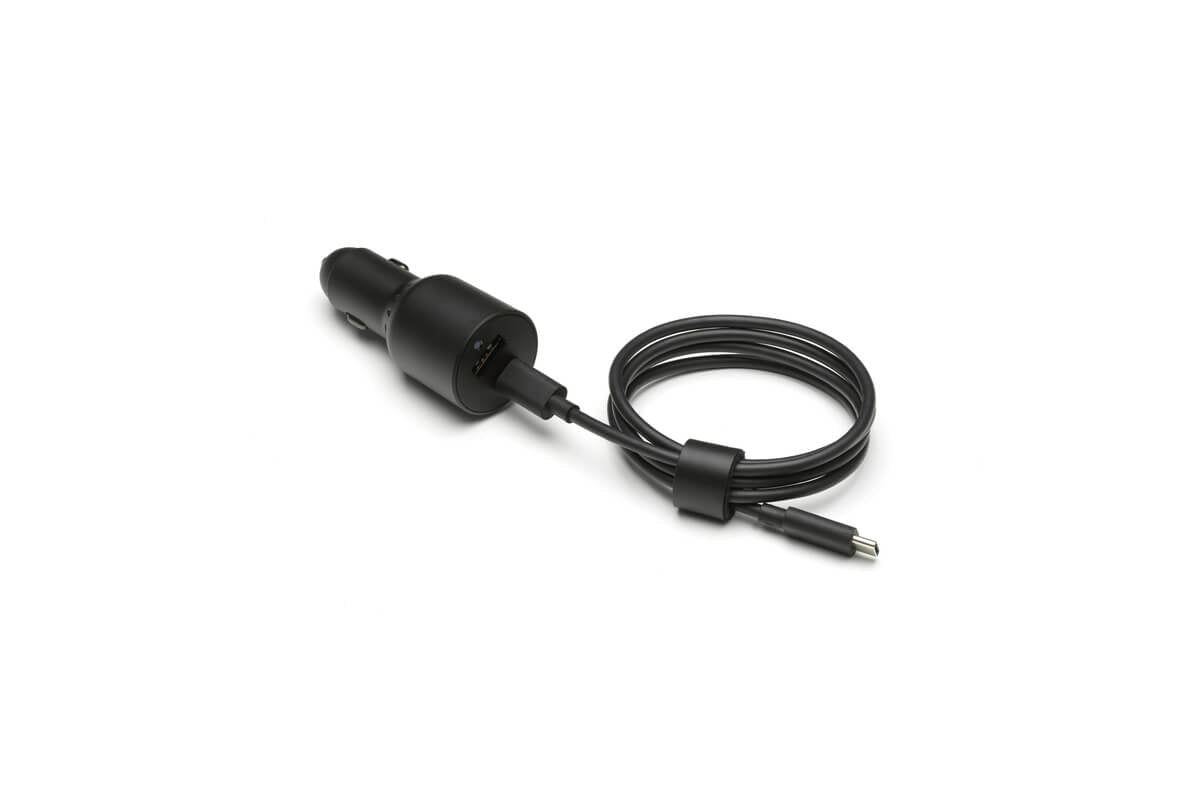 DJI 65W Fast Car Charger - USB-C PD & QC 3.0 Compatible for Phones, Tablets & Laptops - Perfect for Road Trips & Business Travel