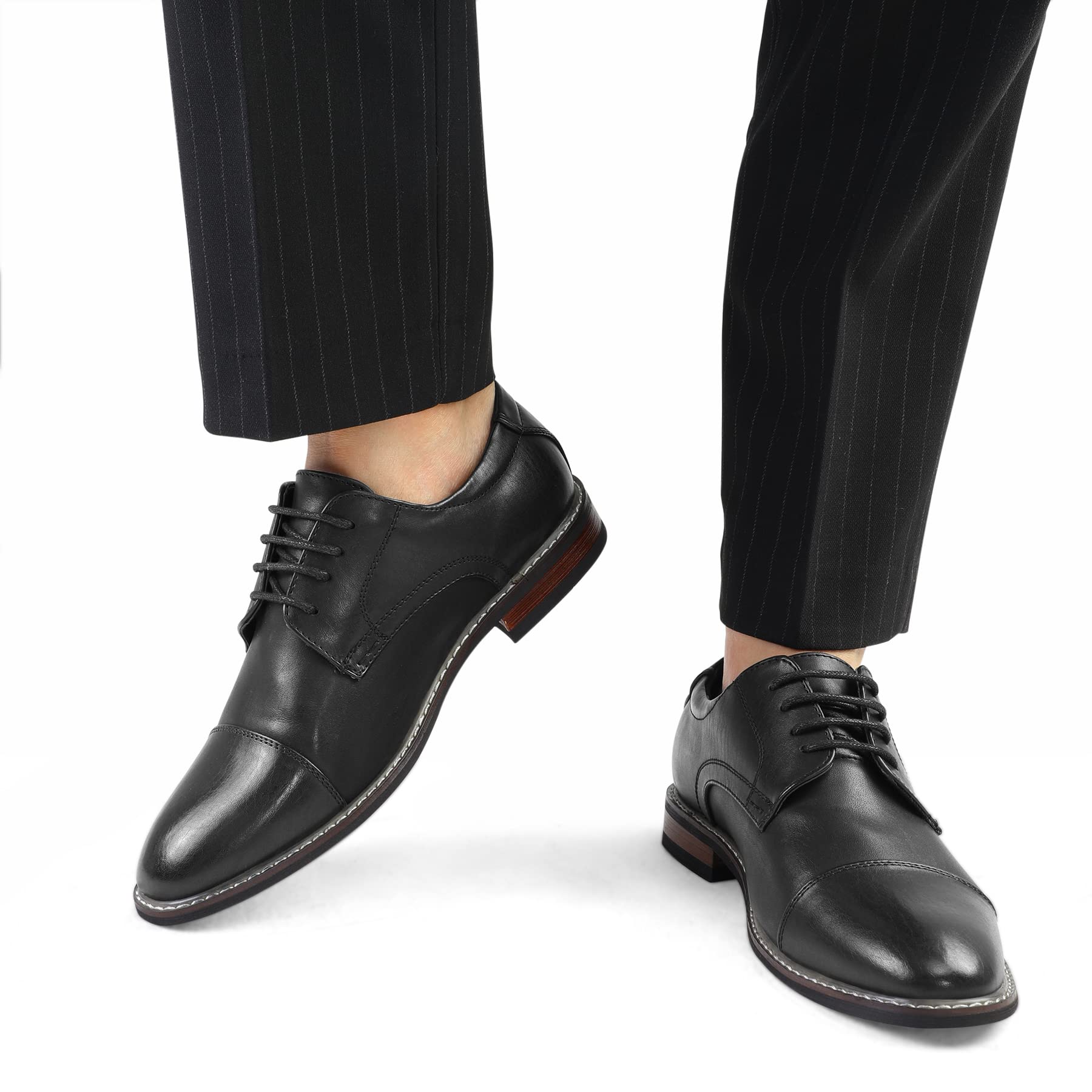 Men's Dress Shoes Formal Business Classic Lace Up Wingtip Oxford Shoes - Premium Leather Business Attire for Office, Wedding & Special Occasions