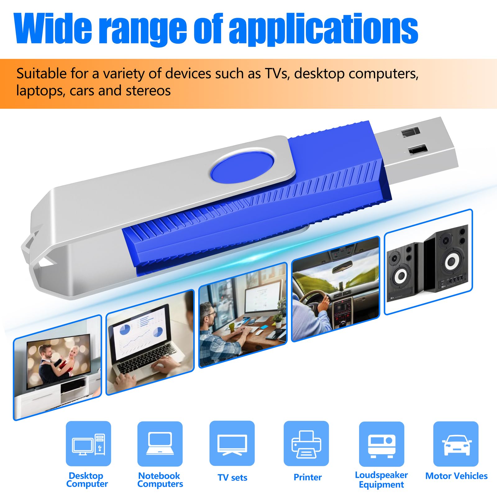 TEWENE 50-Pack 128MB USB 2.0 Flash Drives with Key Ring & Sticker - Thumb Drive Pen Drive for Data Storage, Transfer - Compatible with Computers, Laptops, Cars, TVs - Perfect for Office, School, Business, Backup & File Sharing