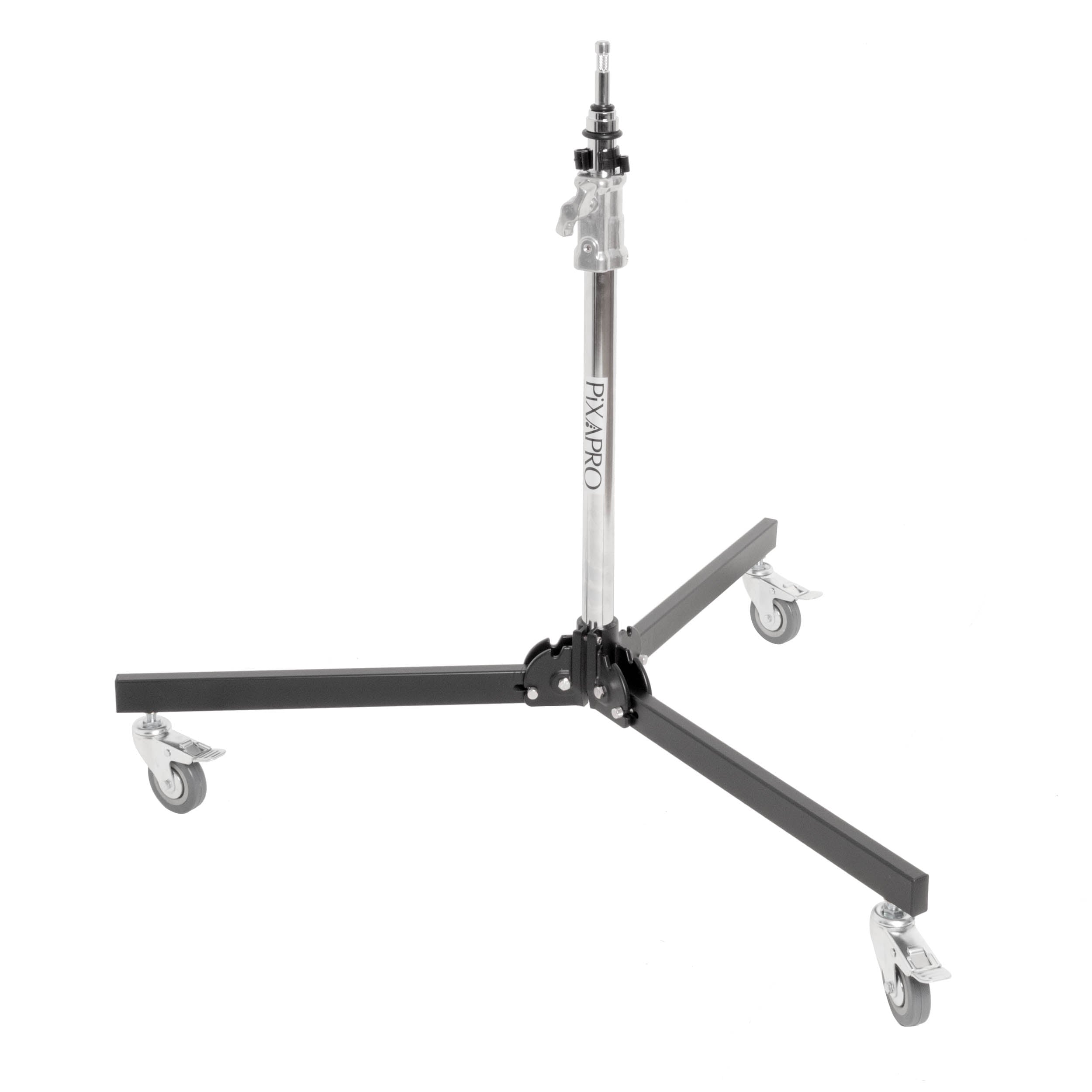 83cm to 125cm Adjustable Height Wheeled TV Stand with VESA Mount Bracket - Foldable Tube Design for Living Room, Bedroom, or Office