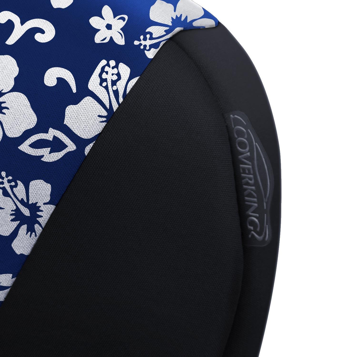 Coverking Custom Fit Neoprene Rear 60/40 Bench Seat Cover for Ram 1500 (2019-2023) - Hawaiian Blue with Black Sides | Waterproof & Durable Truck Seat Protector for Pets, Spills & Outdoor Adventures