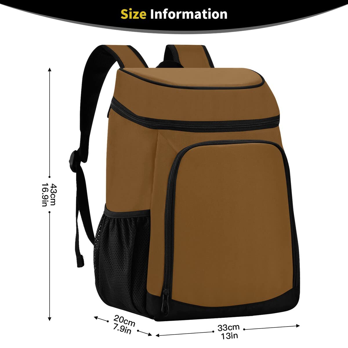 **Leakproof Insulated Cooler Backpack - 30 Can Capacity for Camping, Beach, Hiking & Picnics | Portable Lunch Cooler Bag for Outdoor Adventures**