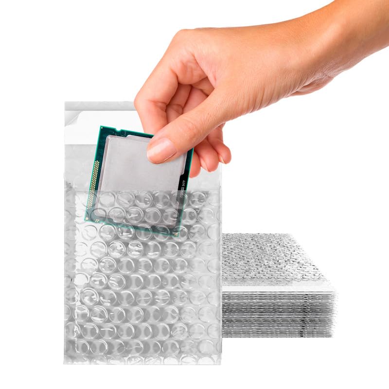 ABC Clear Bubble Out Bags, 3.5 x 4 Inches - 1300 Pack Polyethylene Self-Seal Bubble Pouches for Shipping & Packaging | Protective Cushioning Bubble Mailers | Ideal for Ecommerce, Jewelry, Small Parts & Fragile Items