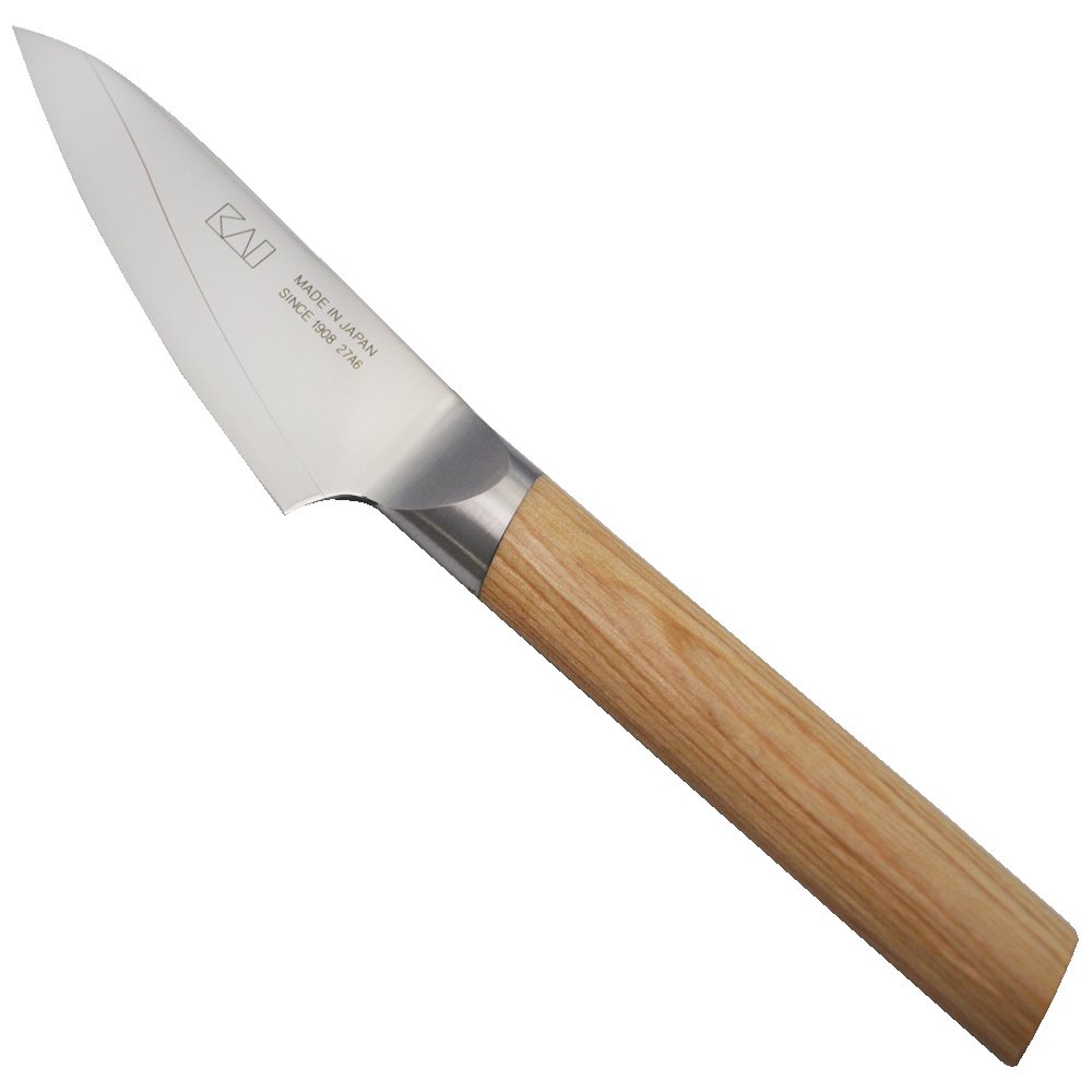 KAI Seki Magoroku 10000CL Japanese Kitchen Knife - 3.5 Inch (90mm) Petty Utility Knife for Precise Cutting | High-Quality Japanese Stainless Steel Blade | Perfect for Peeling, Slicing Fruits & Vegetables | Made in Japan