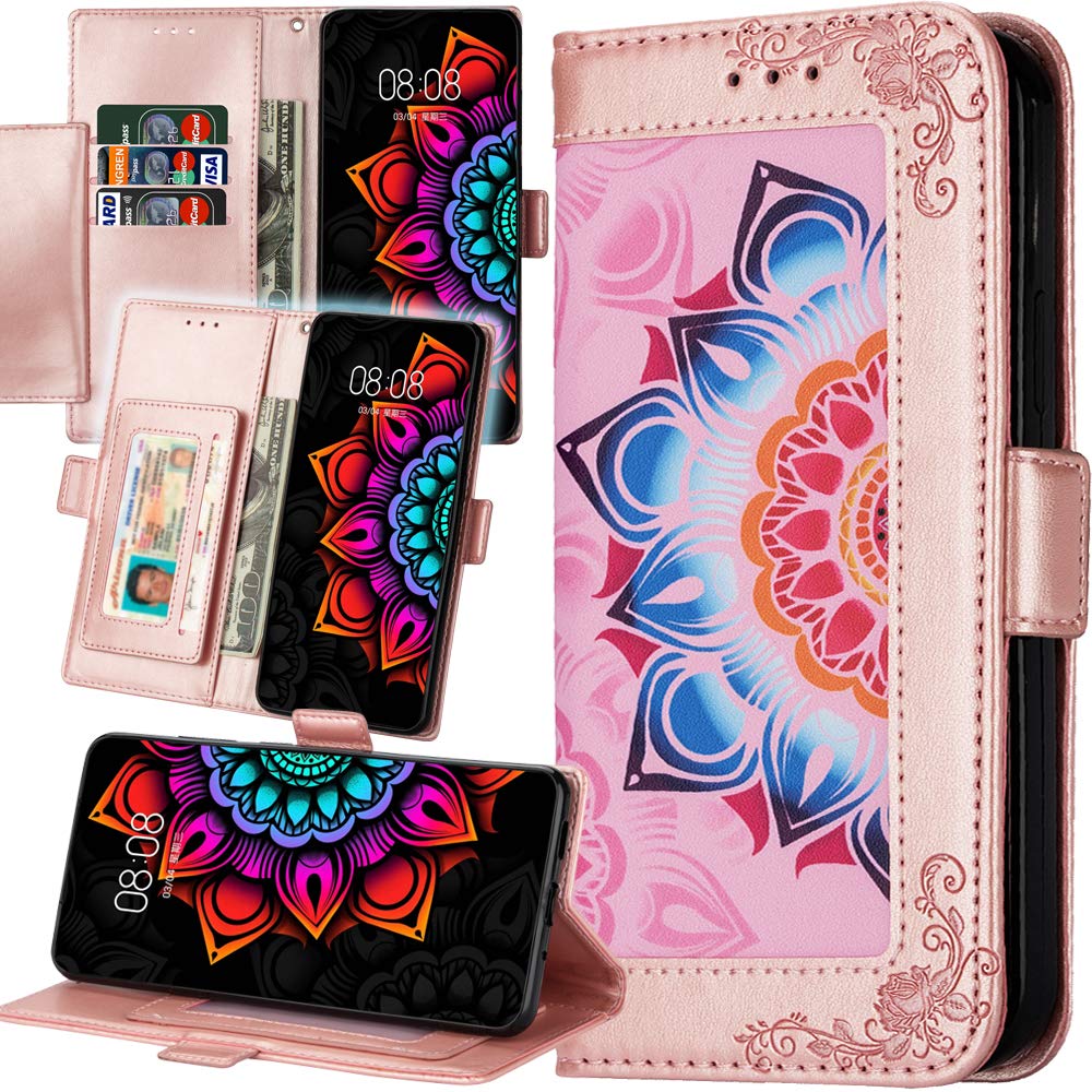 Vintage Mandala Flower Leather Wallet Case for iPhone 11 (6.1