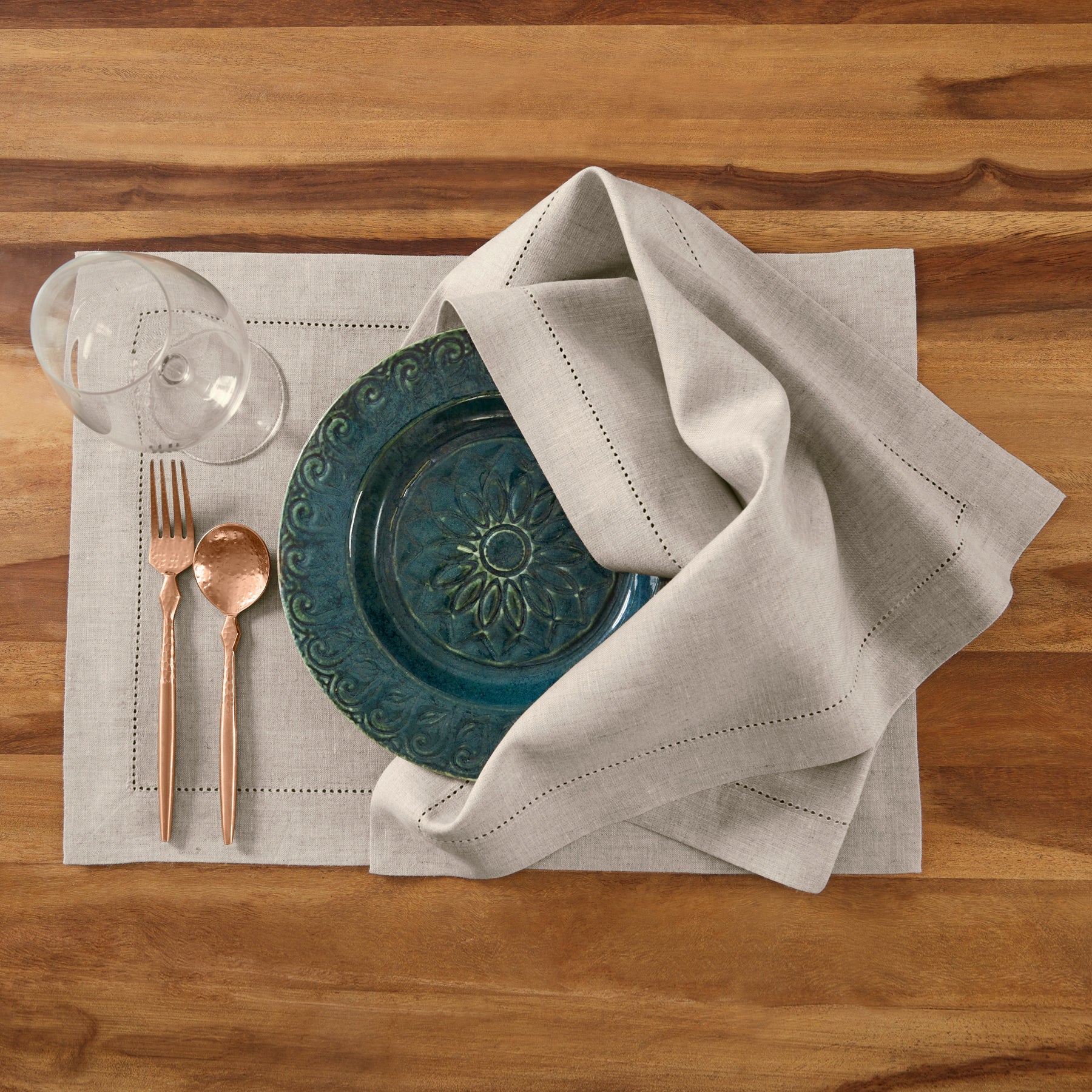 Premium Medium Weight Hemstitch Napkins - 12-Pack White Linen Dinner Napkins for Formal Dining, Weddings & Special Occasions