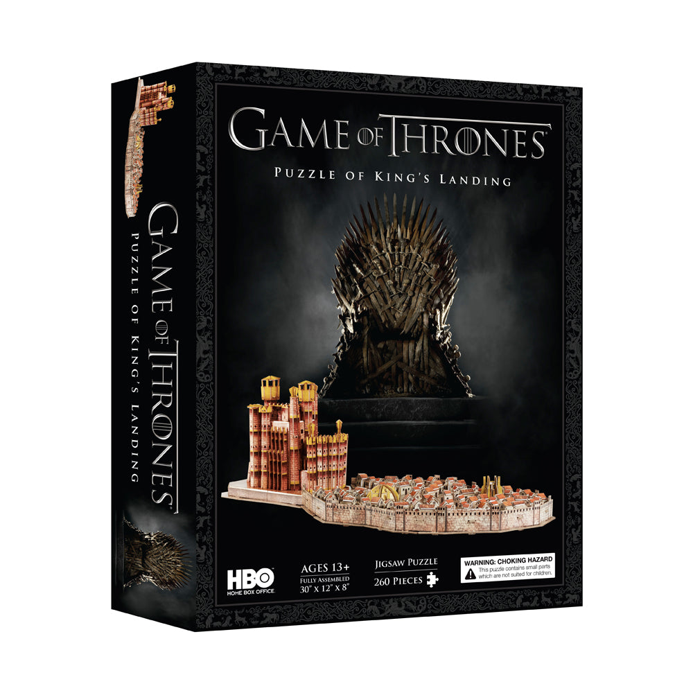 4D Cityscape Game of Thrones Kings Landing 3D Puzzle - 260 Piece Medieval Castle Building Set for Adults & Teens - Perfect for Home Decor, Collector's Display & GOT Fan Gifts