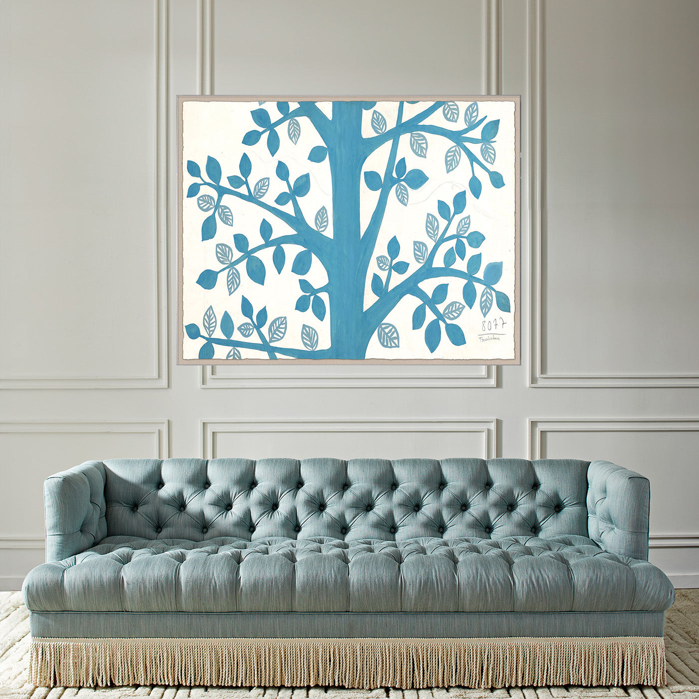Paule Marrot Blue Tree Print - Vintage French Artwork for Home Decor & Wall Art | Perfect for Living Room, Bedroom & Office