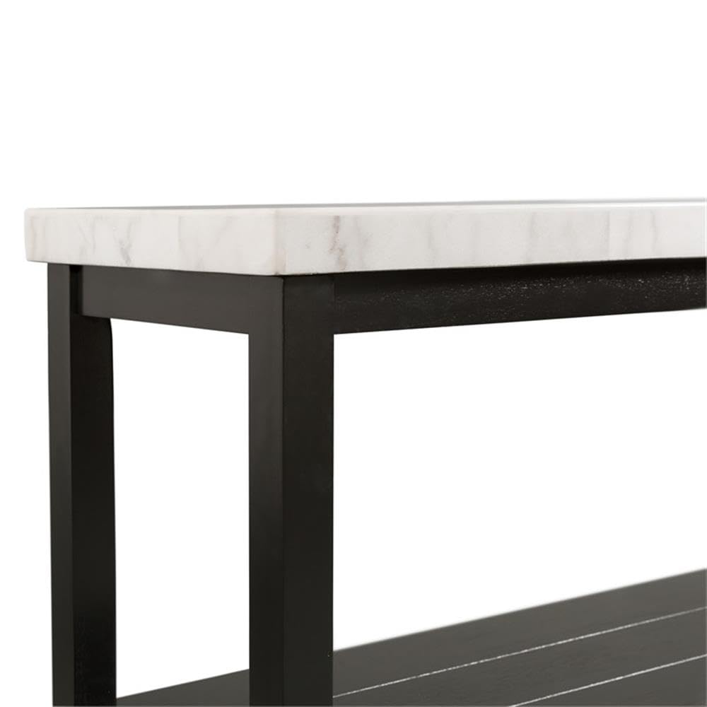 Picket House Furnishings Evie Wood Frame & Marble Top Console Table - White/Black - Elegant Entryway & Hallway Furniture for Modern Home Decor